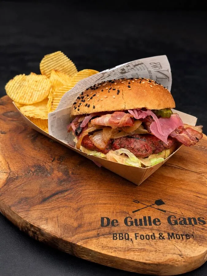 Burger met chips